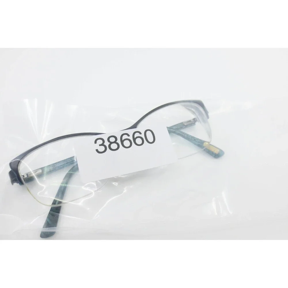 XOXO Tybee Eyeglasses Black Teal Marbled Cat Eye Semi Rimless Frames 50-17-135